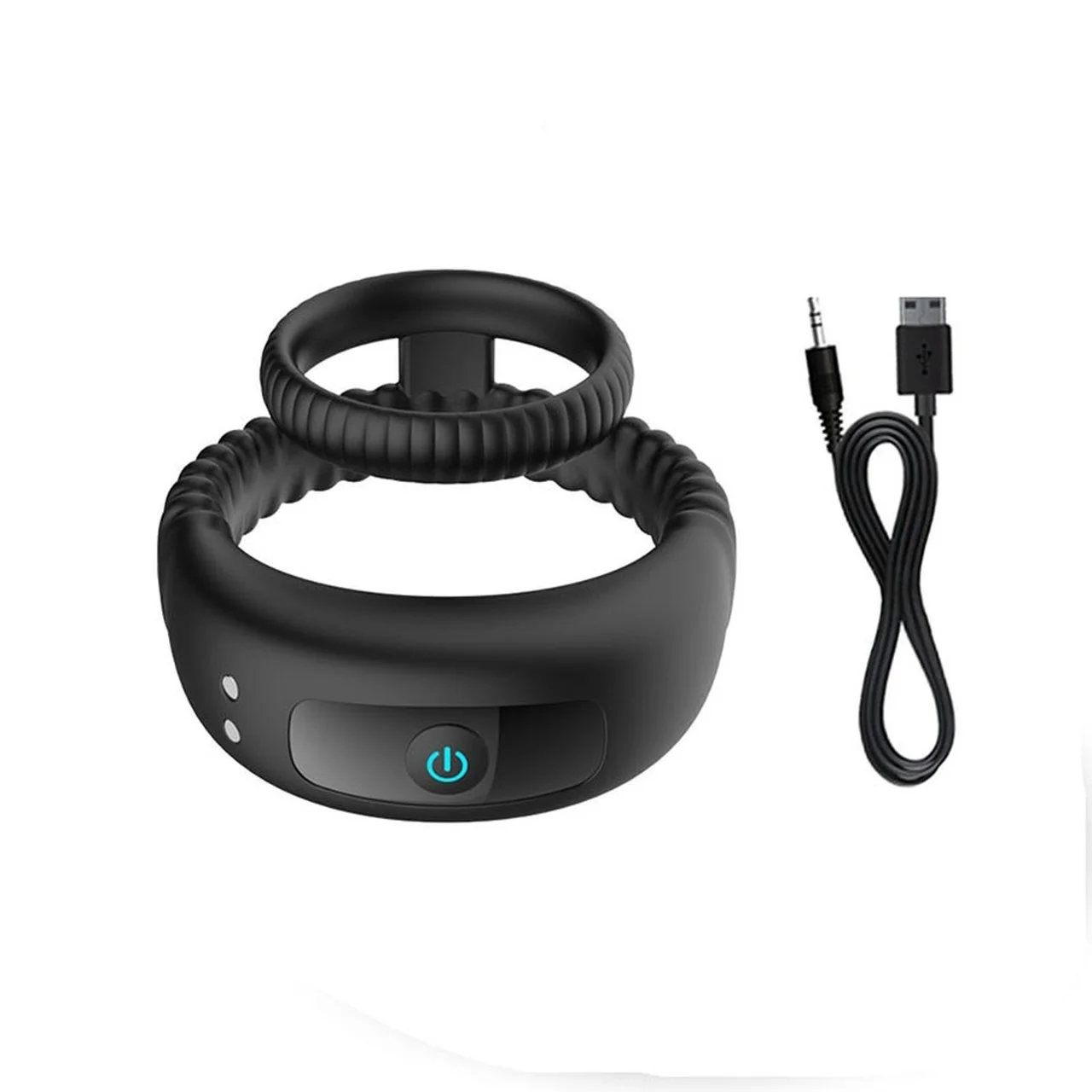 Вибрирующие Эрекционные кольца двойной Удлиняющая насадка силиконовые на пенис