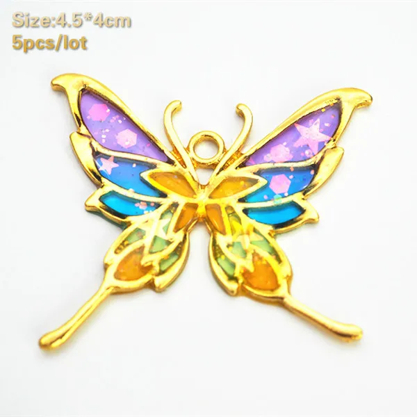 5 шт./лот 3 вида стилей Бабочка Кристалл руды Рамка металлическая рамка Подвеска