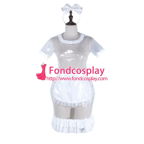 

Sissy maid clear pvc dress lockable Uniform cosplay costume Tailor-made[G2323]
