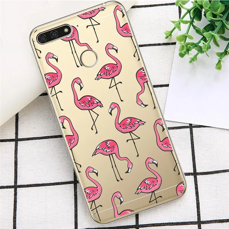 Фламинго роскошный для huawei Y5 Y6 II Prime Nova 2 3 4 3i Plus чехол для телефона Etui funda etui capinha capa CUTE