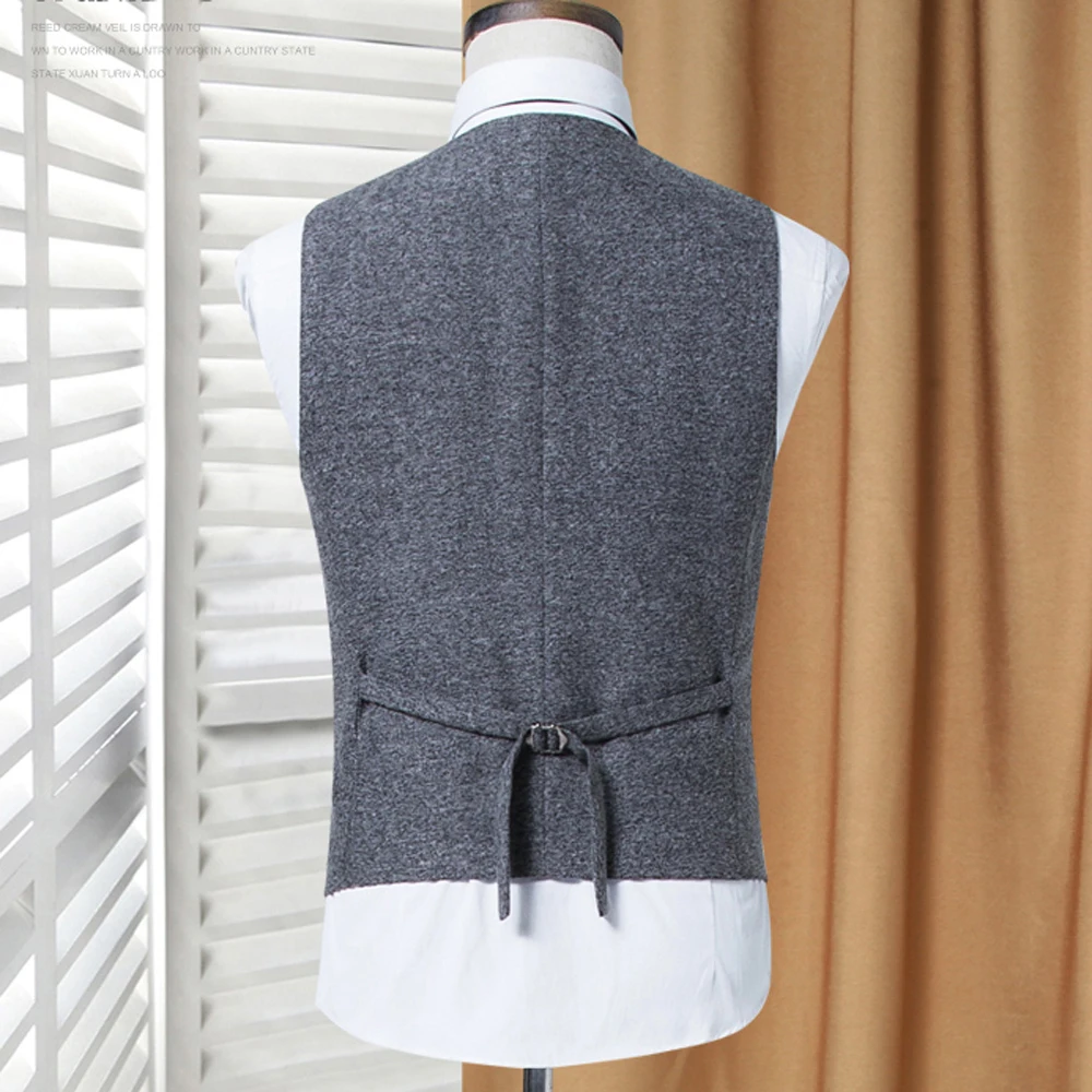 Мужской двубортный жилет весенний мужской костюм Осенний деловой цвета хаки