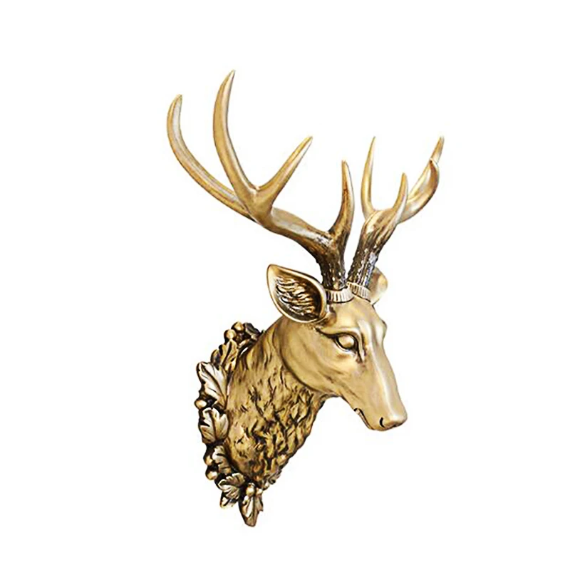 3D голова оленя скульптура фрески домашняя настенная подвесная статуя животного