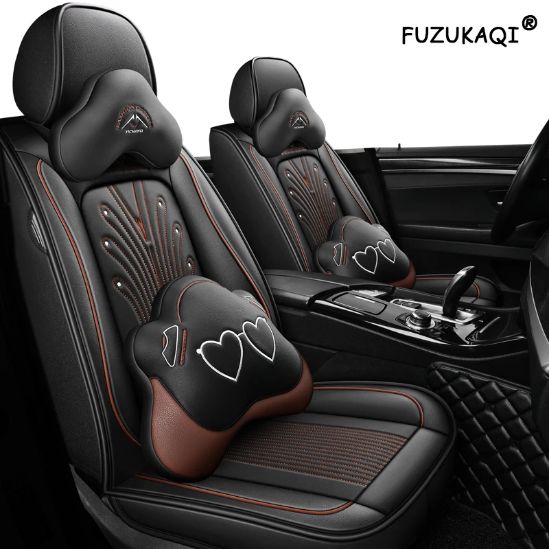 Кожаные чехлы FUZHKAQI для автомобильных сидений lada granta 2106 2107 2109 2110 2114 changan cs35 cs75 eado