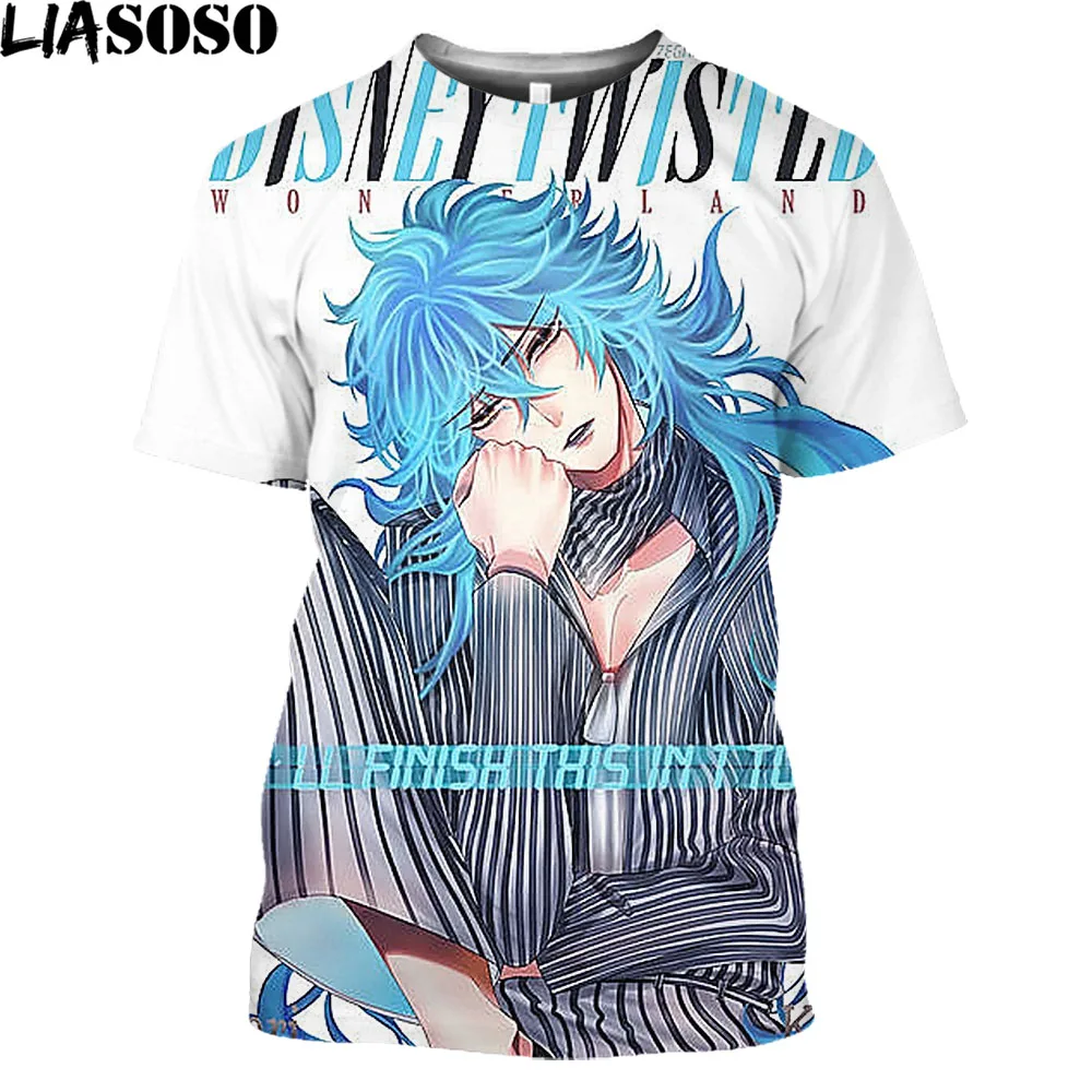 

LIASOSO Game Twisted Wonderland 3D Printed T Shirt Men Women Novelty Cool Harajuku Shirt Fashion Breathable Plus Size Tops Tees