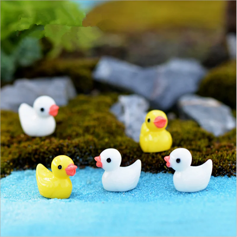 10 шт. мини-желтая утка игрушки куклы кулон мох микро Ландшафтные украшения