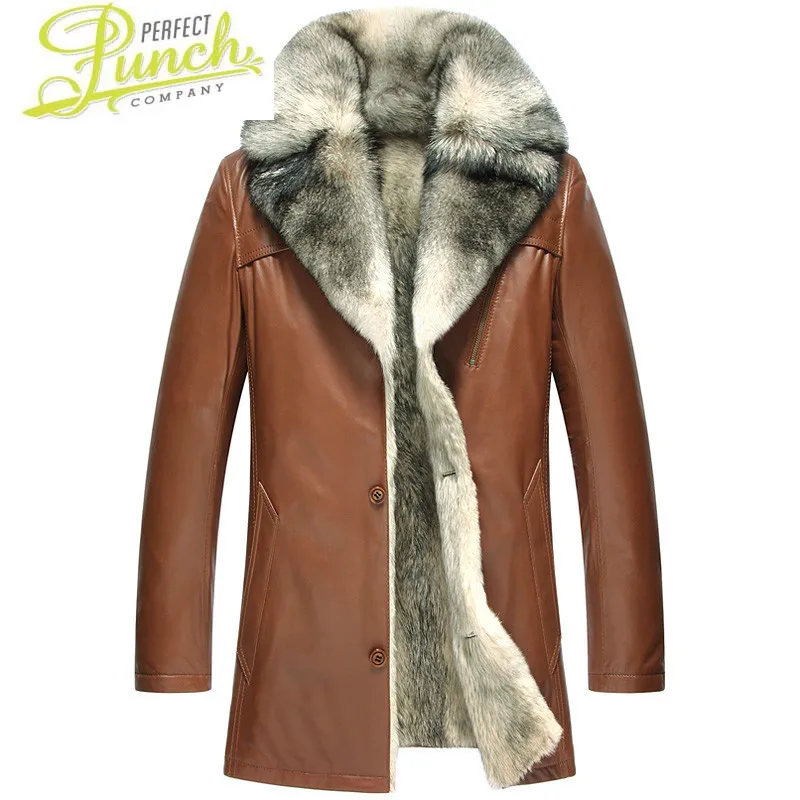 Волк натуральный из натуральной кожи с подкладкой меха для девочек Зимняя куртка