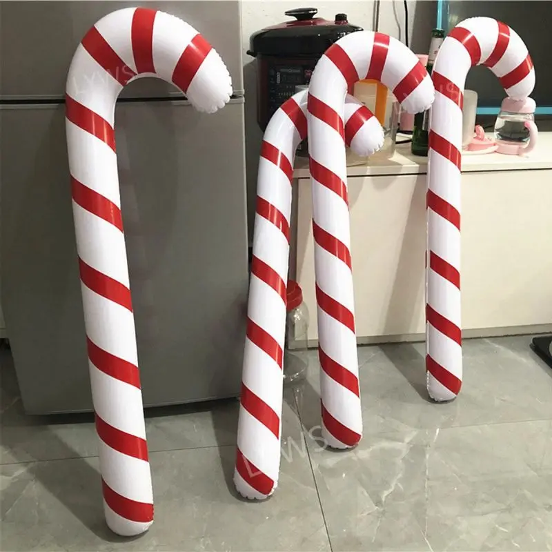 

PVC inflatable Christmas cane inflatable props cane Christmas children interactive walking stick toys home outdoor decoration