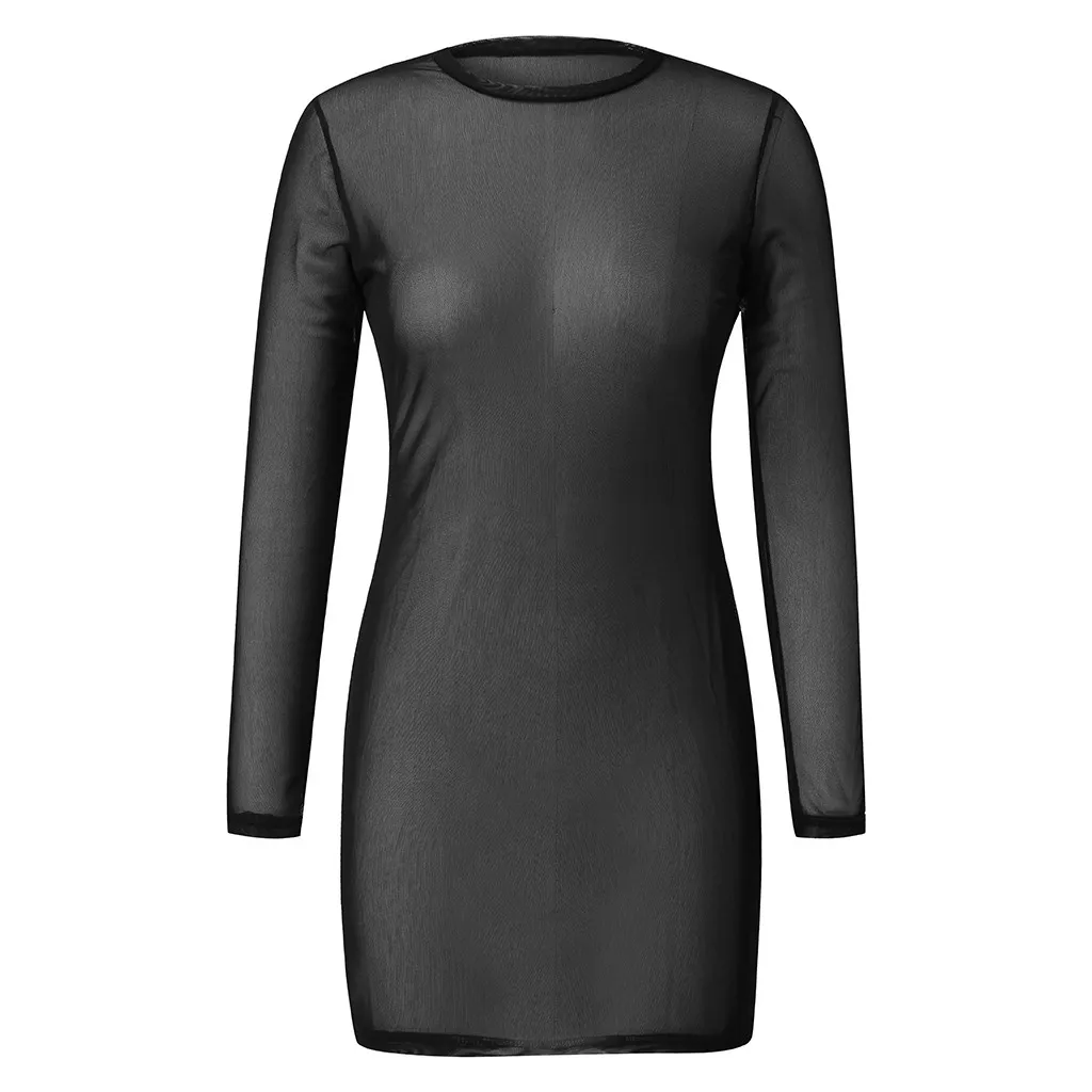 Женское сексуальное облегающее обтягивающее платье черного цвета с длинным