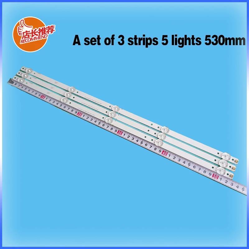 

(New Kit) 3 PCS 5LEDs 530mm LED backlight strip for L2830HD 28C2000B SVJ280A01 REV3 5LED 130402 M280X13-E1-H