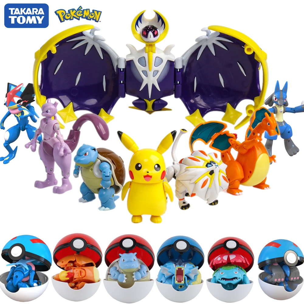 

POKEMON Poké Ball Pikachu Charizard Mewtwo Greninja Lucario Gyarados Blastoise Venusaur Solgaleo Lunala Psyduck Eevee Action Toy