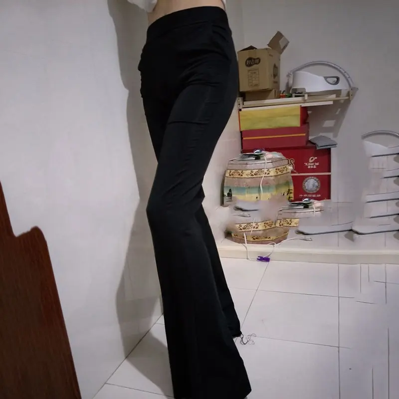 

Striped Wide Leg Pant For Women Elastic High Waist Large Size Long Trouser Autumn Female Fashion Flare Pants OL Clothes