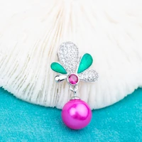 p010831 vermeerjewelry real 925 sterling silver pendant for 6 8mm round bead pearl or stone flower shape without chain