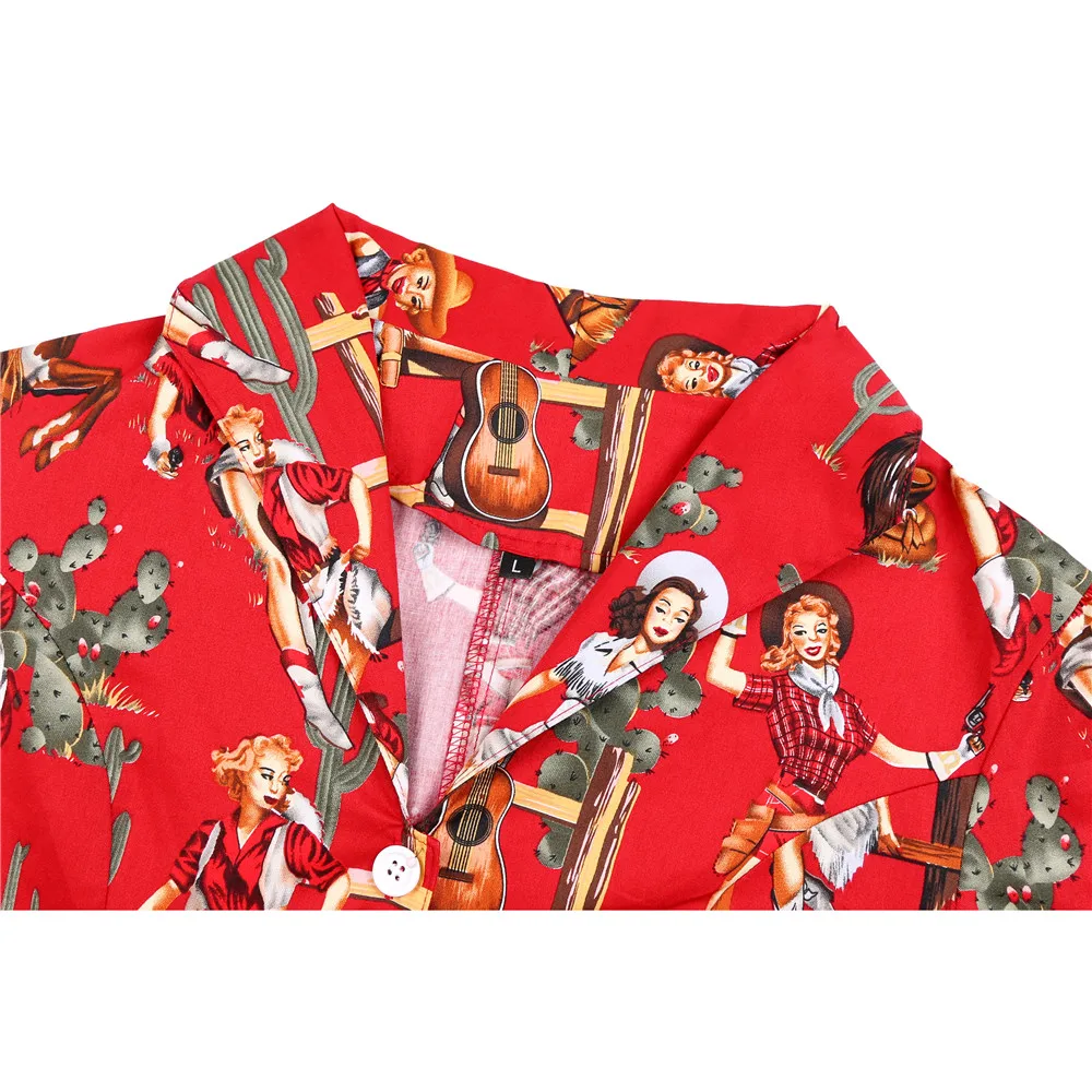 

Red Retro Vintage Midi Dress Women Summer 50s Vestidos Short Sleeve Elegant Office Casual Goth Ladies 60s Rockabilly Dresses