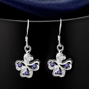 

Lucky Four Leaves Clover Earrings Zircon Dangle Earrings for Women Party