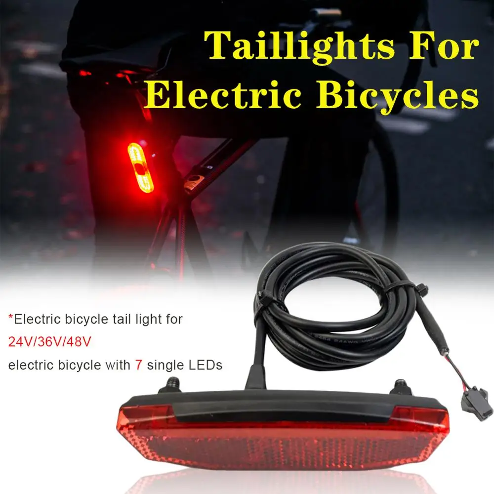 

36V/48V Ebike Rear Light LED TailLight Safety Warning Rear Lamp E-Scooter SM / Waterproof Interface Connections bike accessories