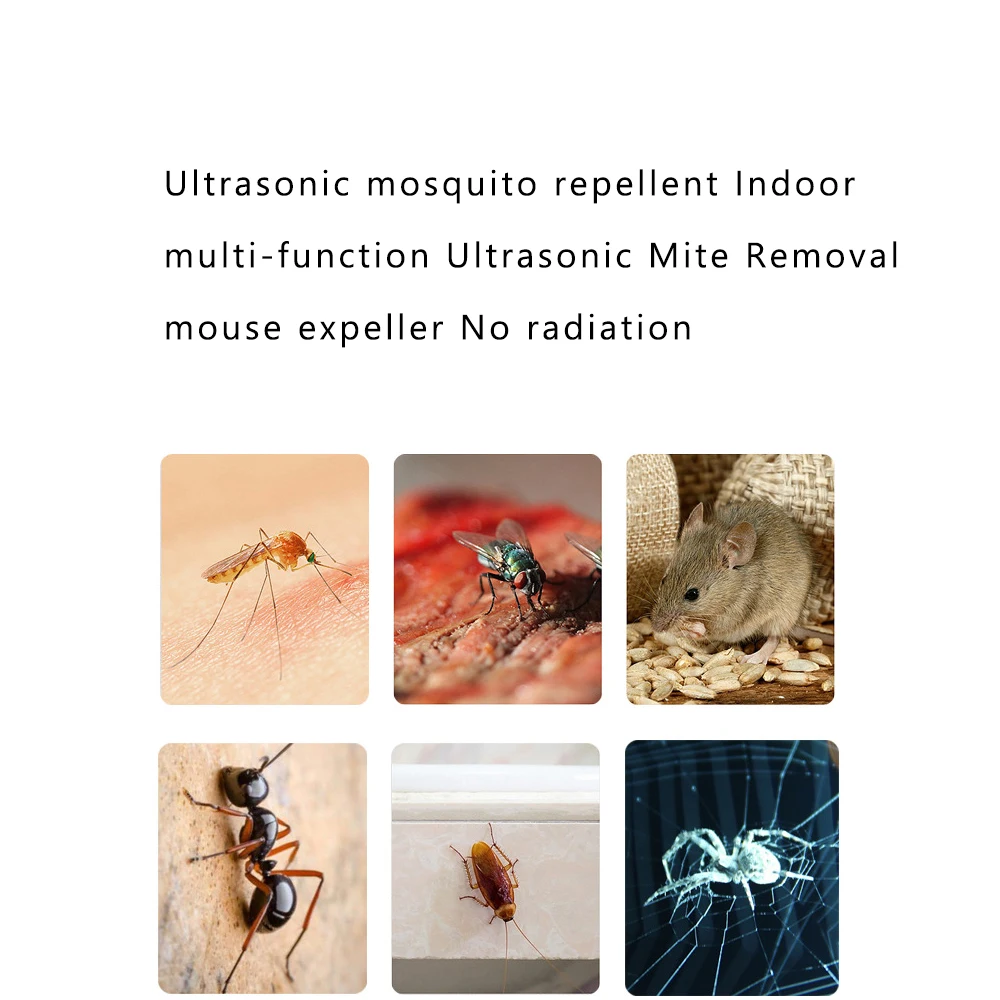 

Portable Mini Ultrasonic Mosquito Repellent Indoor Multi-function Ultrasonic Mite Removal Mouse Expeller No Radiation