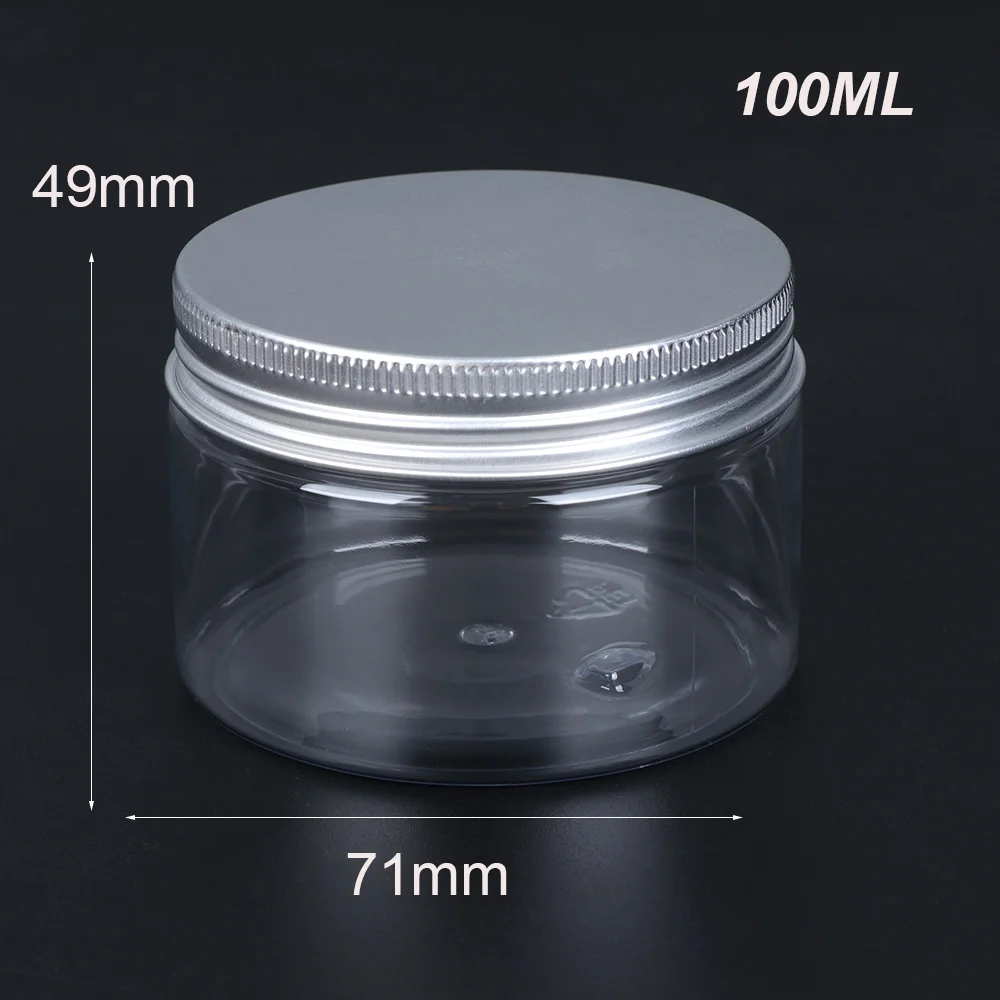 100ml 1 шт. Новая прозрачная алюминиевая крышка жестяной горшок косметический контейнер бальзам для губ бутылка для хранения масла Воск пустая банка домашняя организация - Цвет: 100ml
