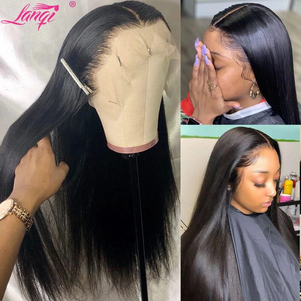 Pre Plucked Lace Frontal Wig Long 30 Inch 13x4x1 T Part Lace Wig Brazilian Bone Straight Lace Front Human Hair Wigs For Women