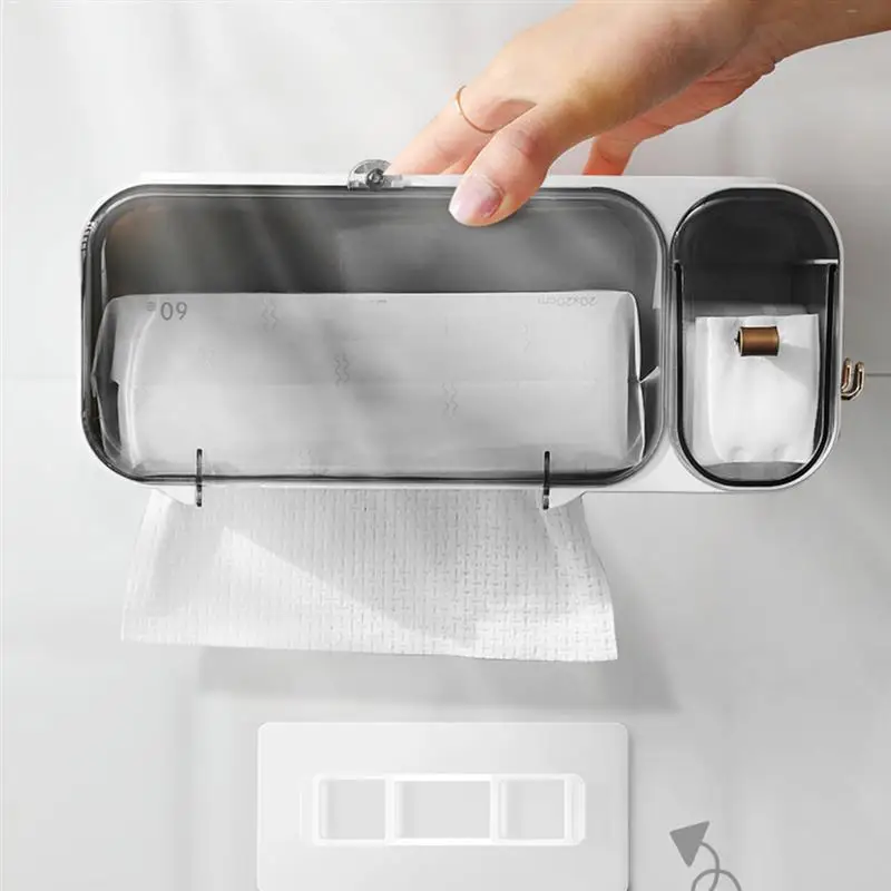 

1pc Disposable Face Towel Box Wall-Mounted Washcloth Storage Box (White)