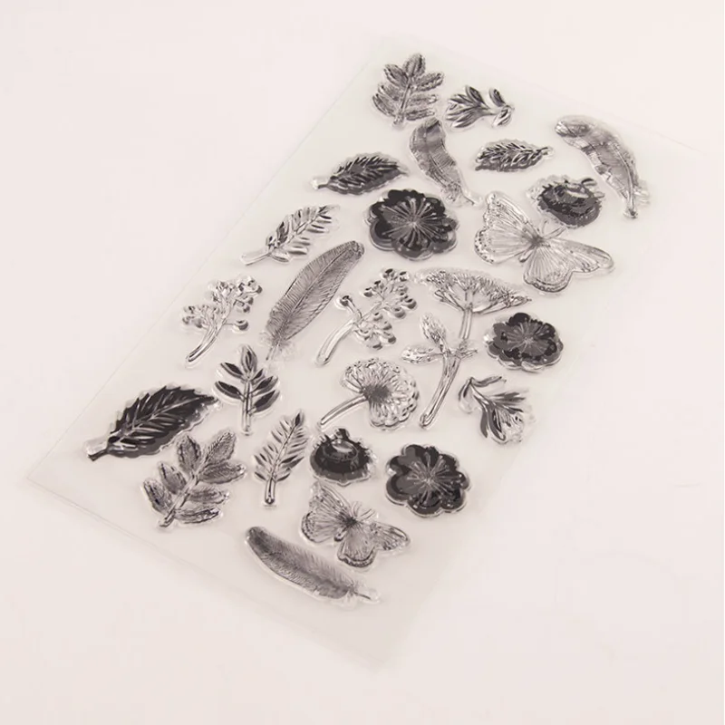 1 шт Бабочка Листья силиконовый прозрачный чехол печать штамп DIY тиснение для