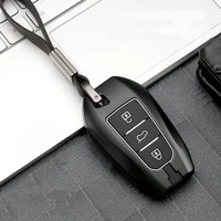 hot zinc alloy car key case cover leather for peugeot 301 308 308s 408 2008 3008 4008 508 for citroen c4 accessories key ring