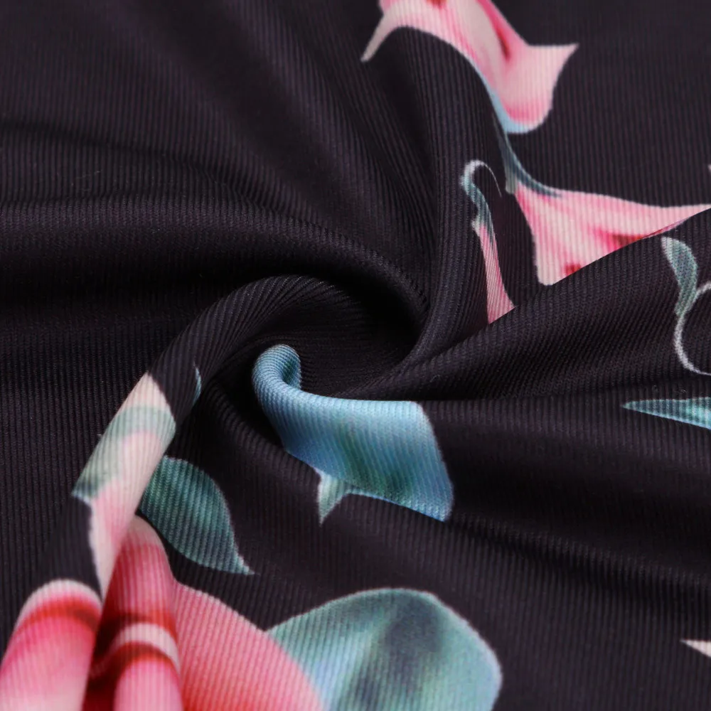 

2020 Women Fashion Casual Sexy Floral Printing Drawstring Wide Leg Pants Leggings High Quality Solid Pants 2.21