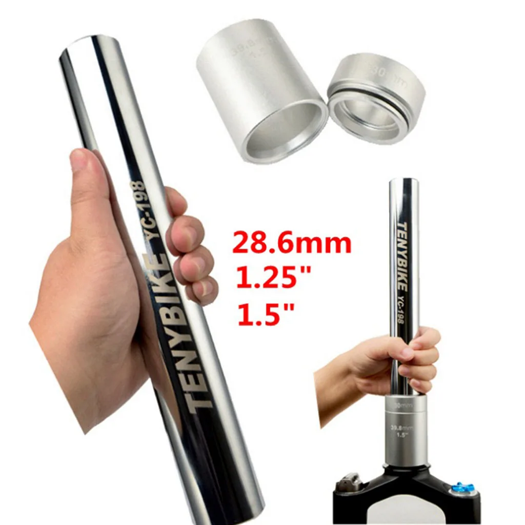 

Pro Steel Solid Bike Front Fork Setter 28.6mm 1.25'' 1.5'' Crown Race Installer Headset Press-Fit Tool Steer Tube Bicycle Access