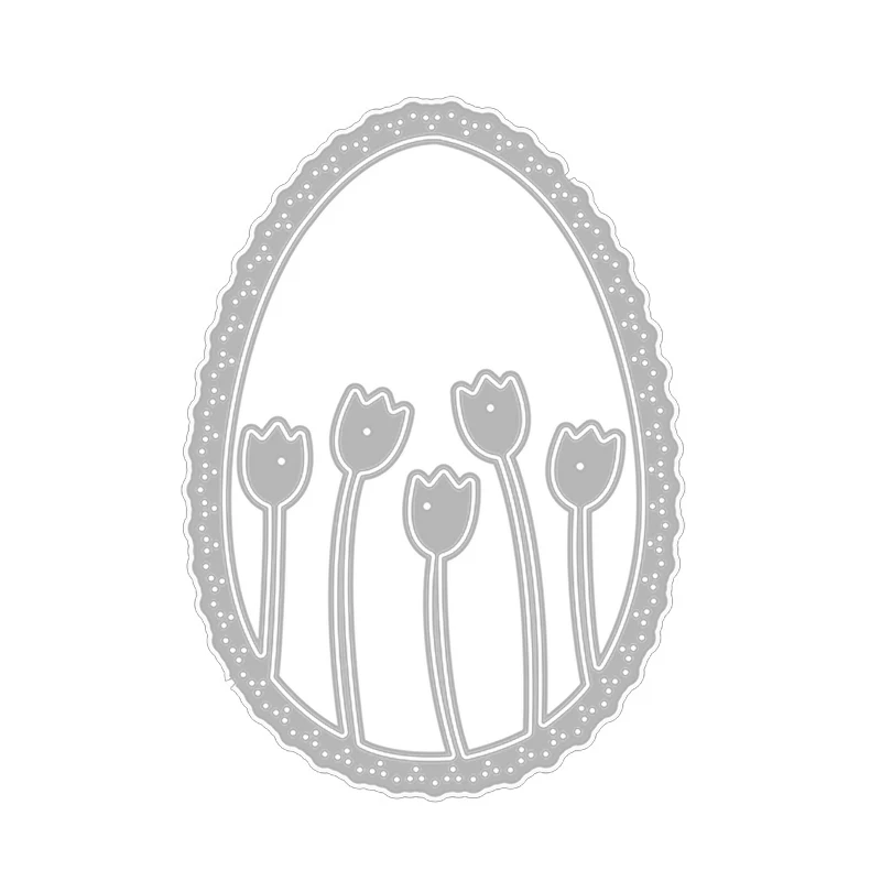 Горячая новинка 2020 фольга в овальной рамке тюльпана металлические высекальные