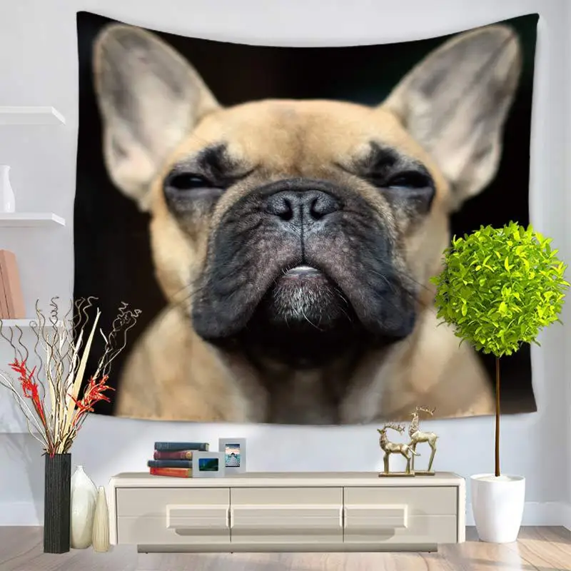 Живопись со слоном животные мопсы собака настенный подвесной гобелен гостиная