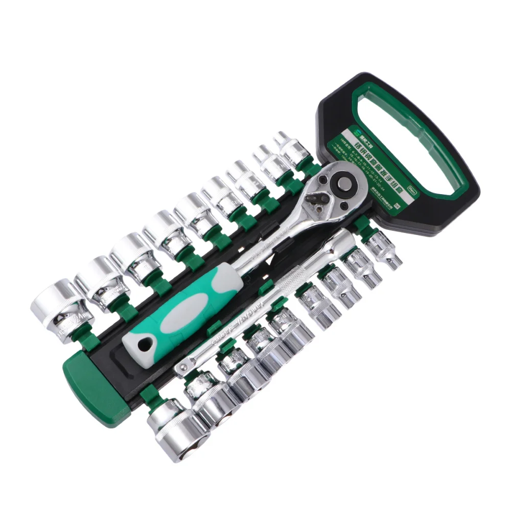 

12Pcs 10mm Professional Ratchet Wrench Set Batch Head Set Manual Wrench Short Handle Tool Set