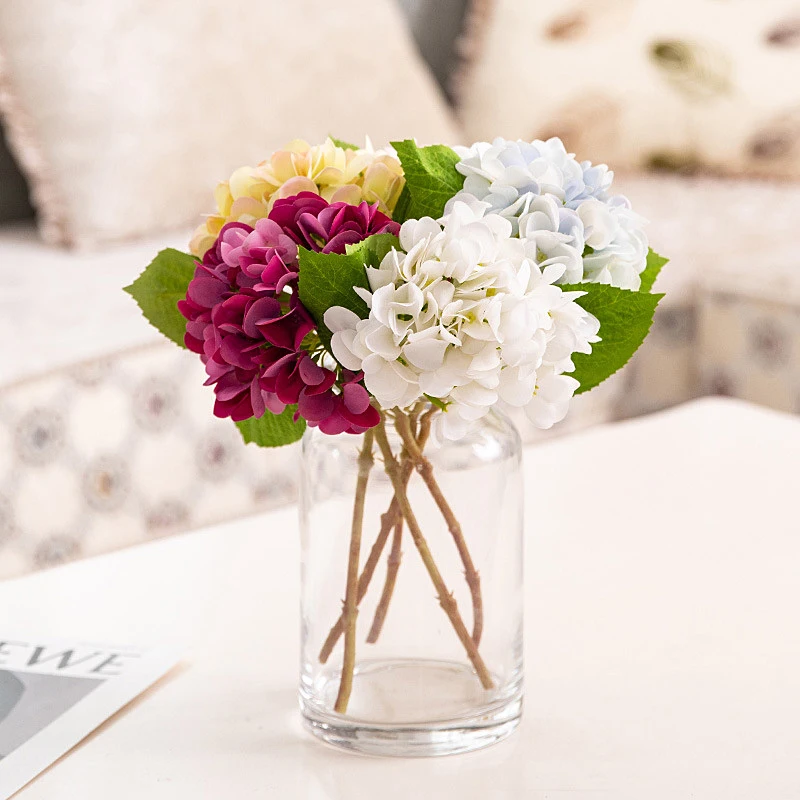 

Artificial Flower Plant Bouquet Hydrangea Silk Flowers Bridal Hand Bouquet Fake Flowers For Party Wedding Decor Home Decoration