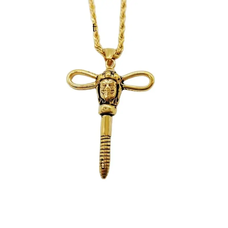 Новый Будда золотого цвета ожерелье из нержавеющей стали специальные Бог Статуя