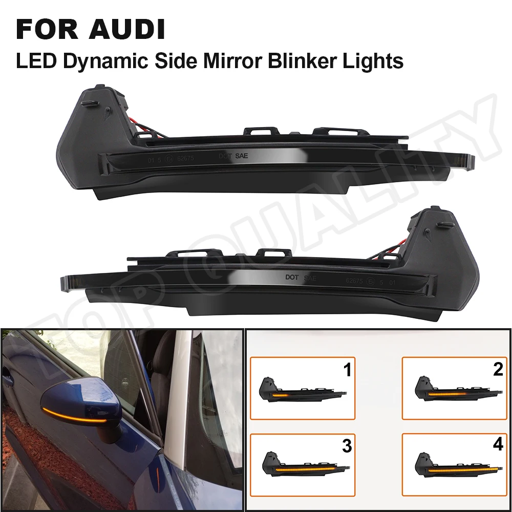 

2X Dynamic Sequential LED Side Mirror Turn Signal Lights Blinker Flashing For Audi A1 8X 2011 2012 2013 2014 2015 2016 2017 2018