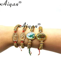 12 pieces religion the virgin mary and the father red line woven bracelets can given by men and women as gifts or prayer