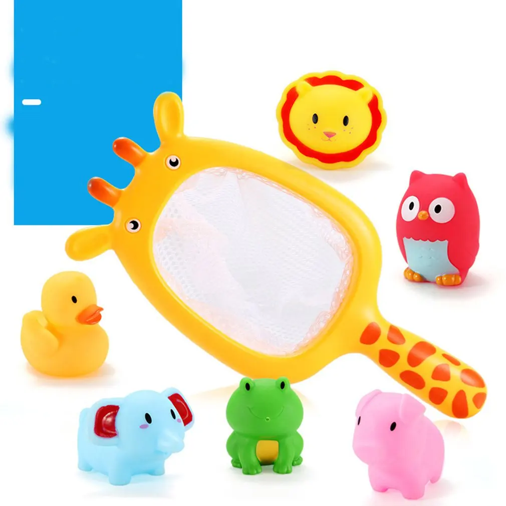 Мультяшный детский набор игрушек для ванной Распыление воды сжимаемые звучащие