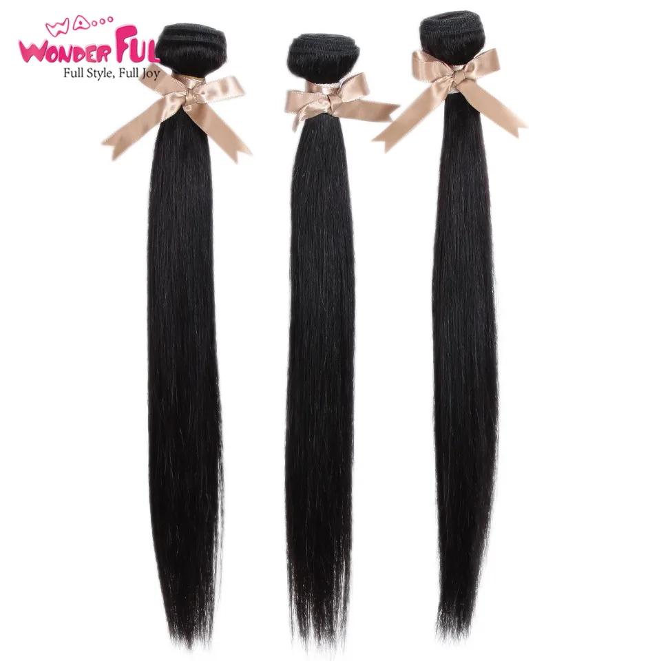 3/4 пучков индийских волос прямые волосы Реми 100% человеческие пучки для