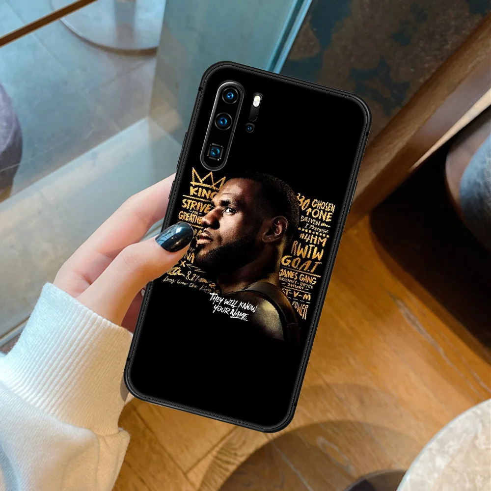 

LeBron James Basketball 23 King Phone Case For Huawei P Mate 10 20 30 40 Pro Lite Smart 2019 2021 black Waterproof Fashion Cover