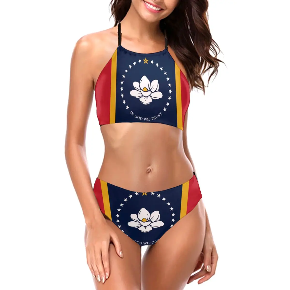 

Flag Of Mississippi Bikinis Exotic Swimsuit Low Waist swimsuit separate Women bathing suit SwimSuit M1