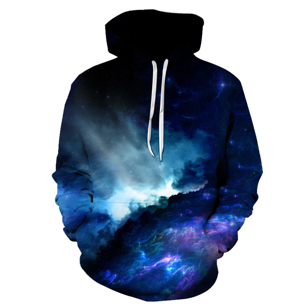 

Новинка весна-осень 2021, модный свитер в стиле космической Галактики, мужские/женские привлекательные уличные топы с 3D-принтом звездного неб...