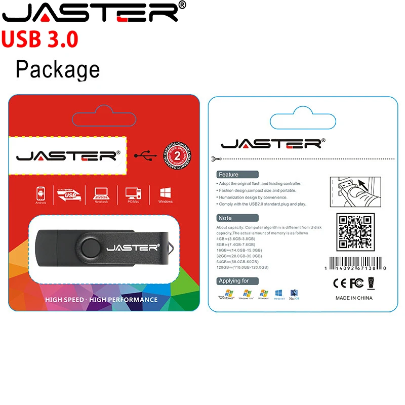 Металлический USB флеш накопитель JASTER usb 3 0 OTG 16 ГБ 32 64 128 ГБ|USB флэш-накопители| |