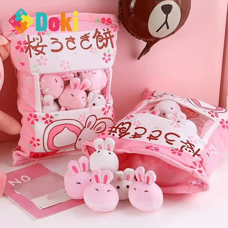

A Bag Kawaii Japan Cherry Blossoms Pink Plush Sale 8pcs Cute Rabbit Doll Soft Stuffed Toys For Girlfriend Kid Birthday Love Gift