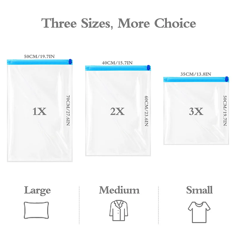 

Travel Luggage Air-Free Hand-Rolled Vacuum Compression Bag Transparent Clothing Storage Bag Household Finishing Packing Bag