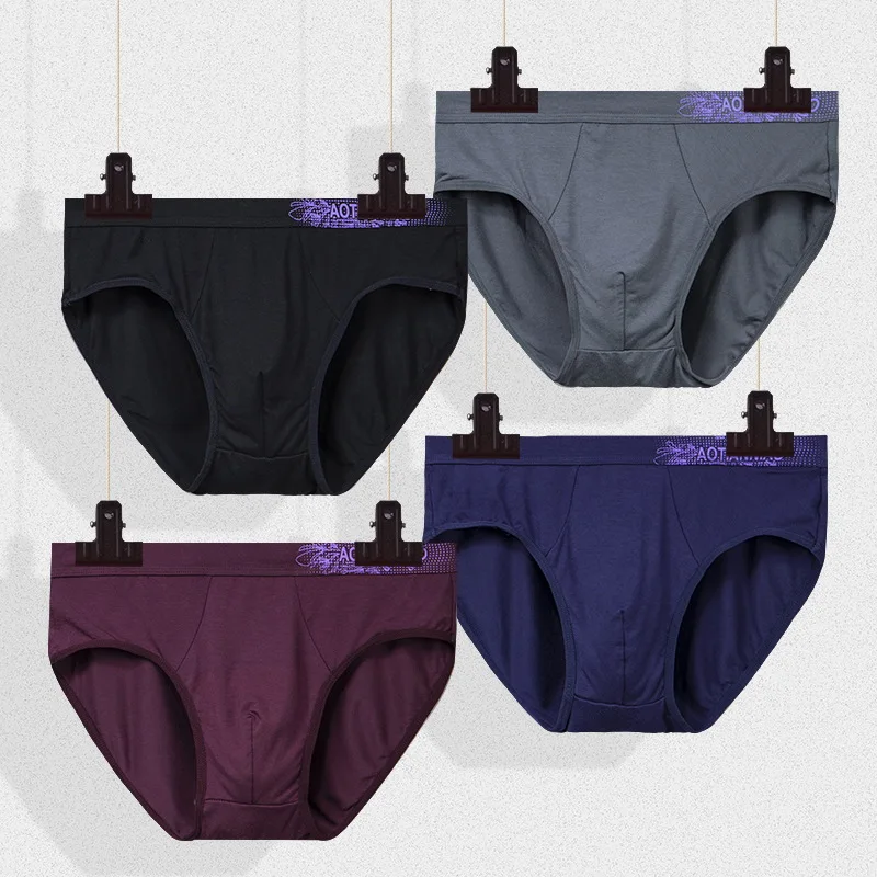 

L~5XL Breathable Briefs Mid Waist Solid Boxer Shorts Mens Plus Size Underwear Soft Modal Panties Print Underpants Male Intimates