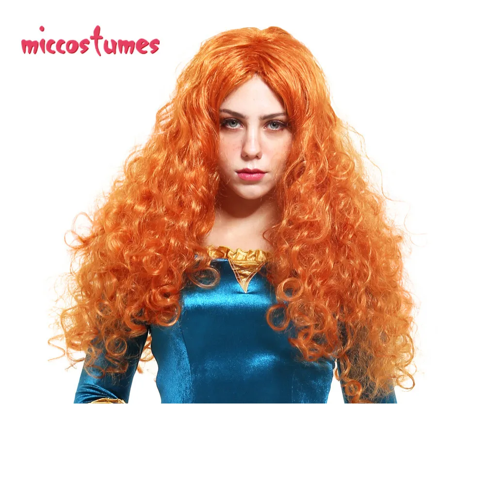 Синтетический парик Brave Merida вьющиеся волнистые оранжевые волосы длинные парики