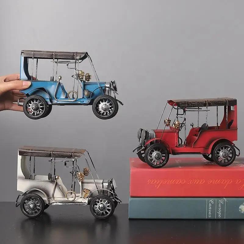 

Children Day Gifts Souvenir Ornaments Toy Home Cabinet Desk Decor Metal Bubble Vintage Electric Car Model For Sale