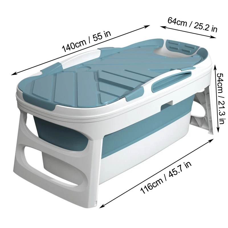 

1.4m Bathtub Adult Home Sauna with Bathtub Cover Household Folding Bath Body Large Bath Barrel Thickened Tub Child Bathtub