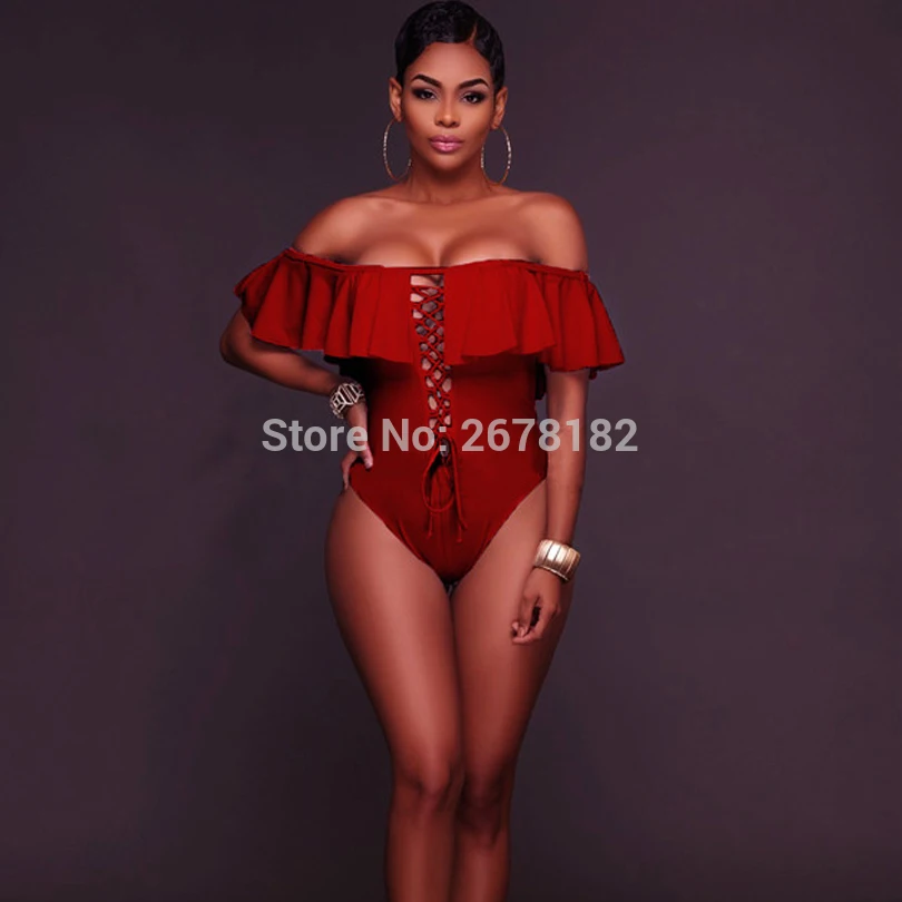 2018 сексуальный цельный купальник женский пуш ап монокини с оборками боди