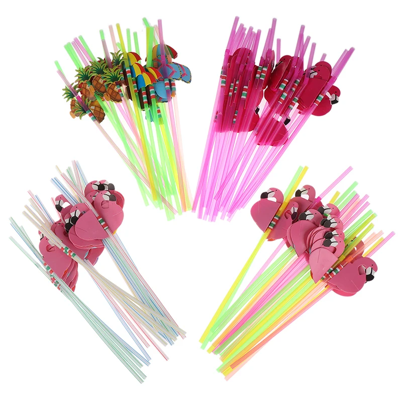 20 шт. гибкая пластиковая посуда в виде фламинго|Одноразовая для вечеринок| |