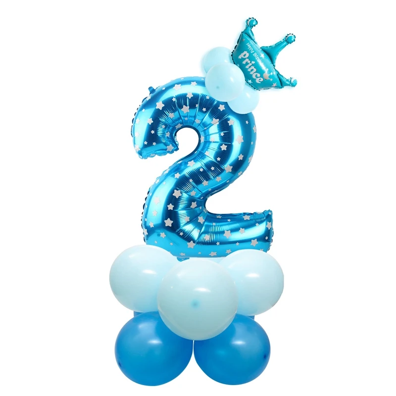 15pcs blue set Lincaier I Am Two баннер из крафт-бумаги и 2 воздушных шара 2 года день рождения для мальчиков и девочек 2 вечерние украшения второй овсянка Близнецы гирлянда - Цвет: 15pcs blue set