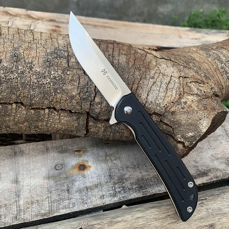 

SAMSEND Medium Size Folding Knife G10 Handle EDC Multifunction Outdoor Hunting knives With original color box